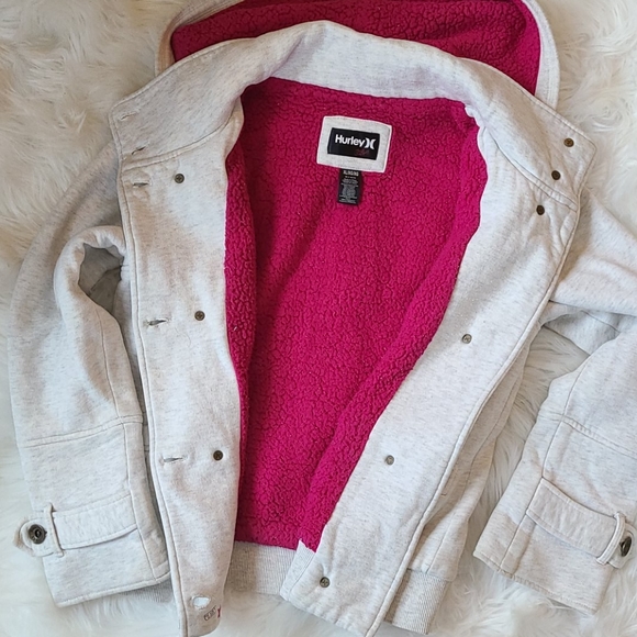 Hurley girls fleece hoodie jacket sz 16 (youth xl) - Picture 3 of 8